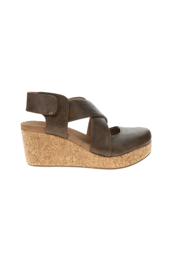 Corkys Womens Case Closed Wedge  Casual Shoes
