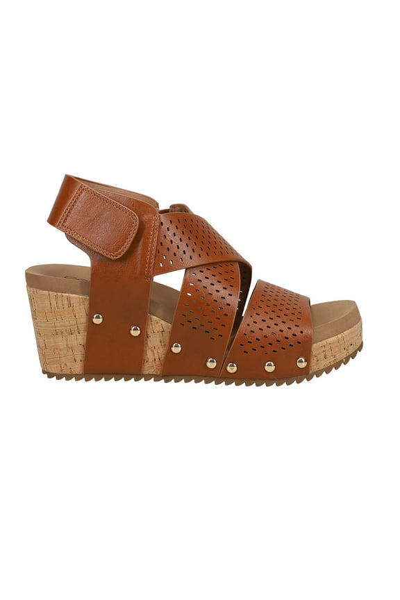 Corkys Womens Guilty Pleasure CutOut Studded Wedge Slingback Casual Shoes