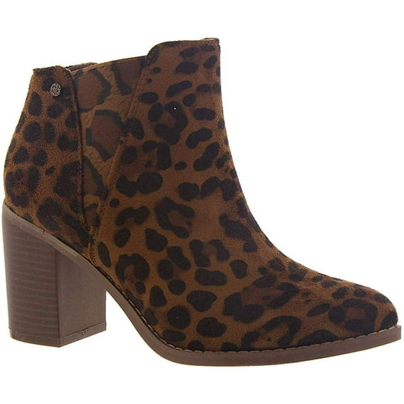 Corkys Womens Ike Printed Ankle Bootie (Leopard, 7)