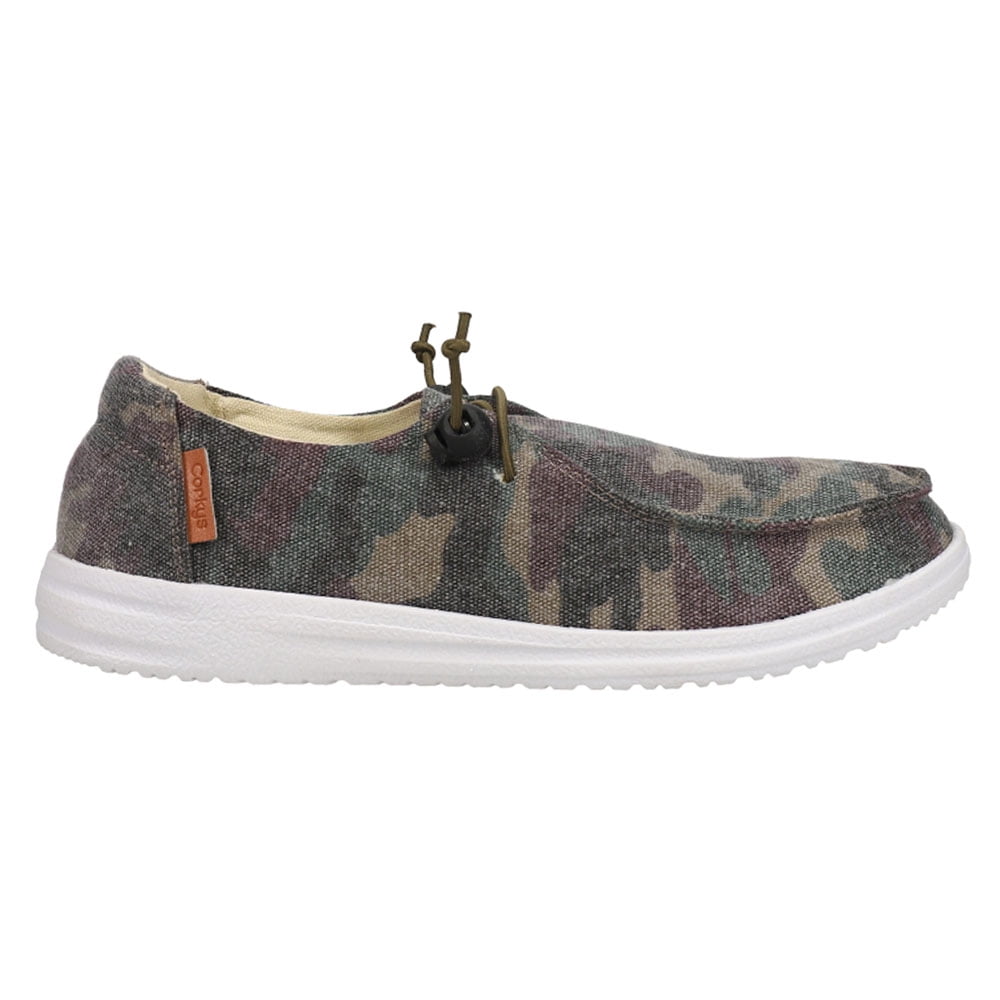 Corkys Womens Kayak Camouflage Slip On Flats Casual Shoes