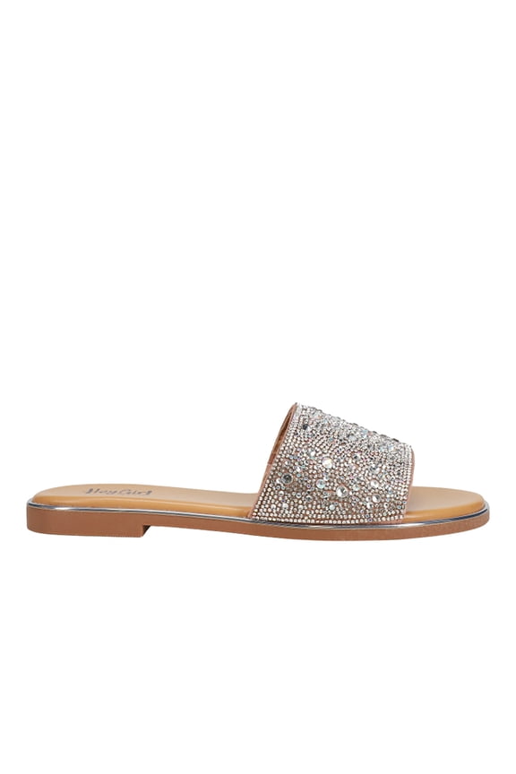 Corkys Womens Pizzazz Rhinestone Slide  Casual Shoes