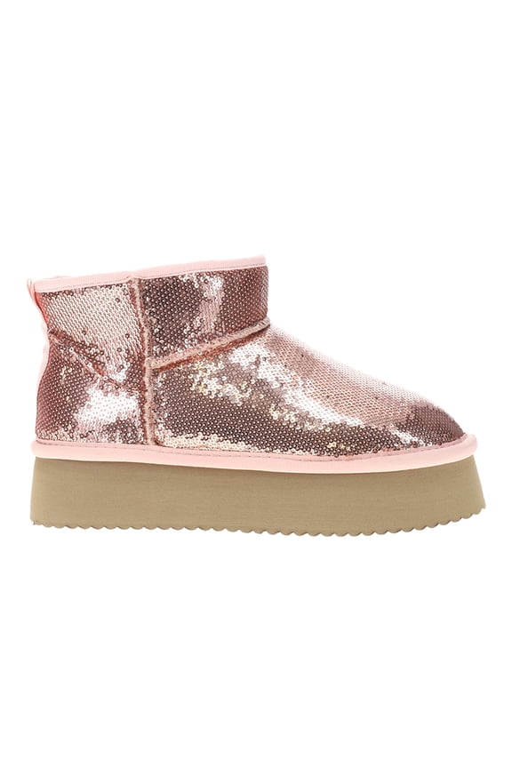Corkys Womens Room Service Sequin Platform Round Toe Ankle Boots