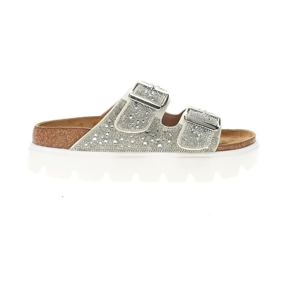 Corkys Womens Rumor Has It Rhinestone Footbed Platform Slide  Casual Shoes
