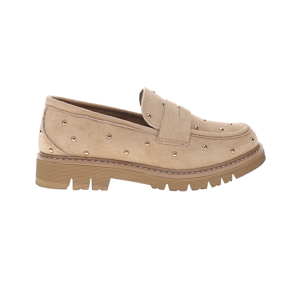 Corkys Stud Muffin Loafers in SAND FAUX SUEDE