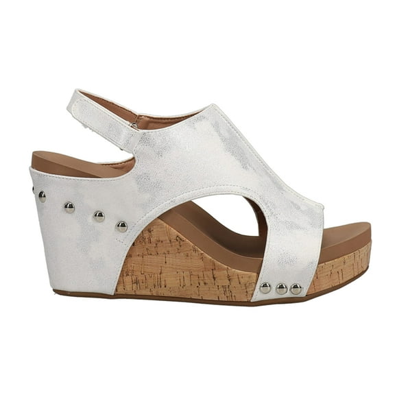 Corkys Womens Tiffanee Studded Wedge  Casual Shoes