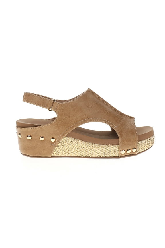 Corkys Womens Volta Ii Studded Slingback Wedge  Casual Shoes