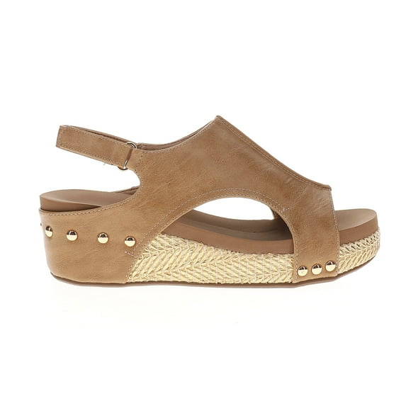 Corkys Womens Volta Ii Studded Slingback Wedge Casual Shoes