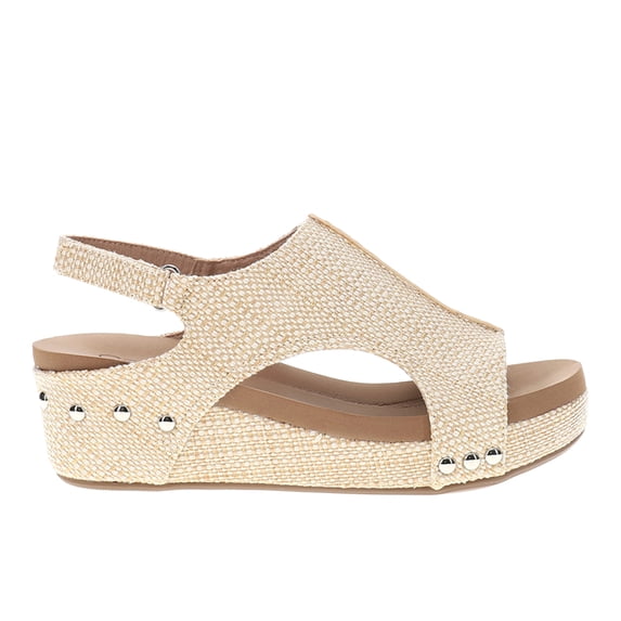 Corkys Womens Volta Ii Studded Slingback Wedge Casual Shoes