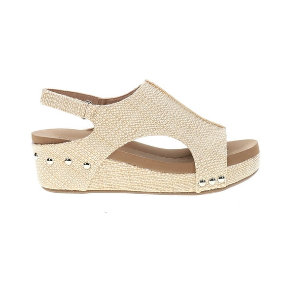 Corkys Womens Volta Ii Studded Slingback Wedge  Casual Shoes