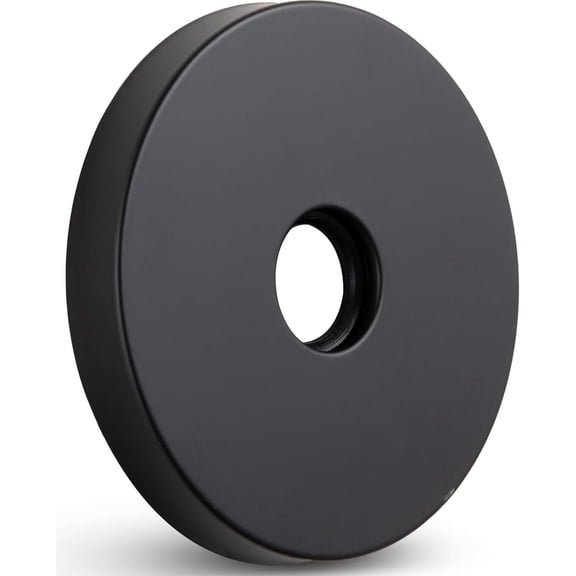 Corla 4" Modern Oversized Shower Arm Flange | Universal Replacement Escutcheon Cover Plate (Matte Black)