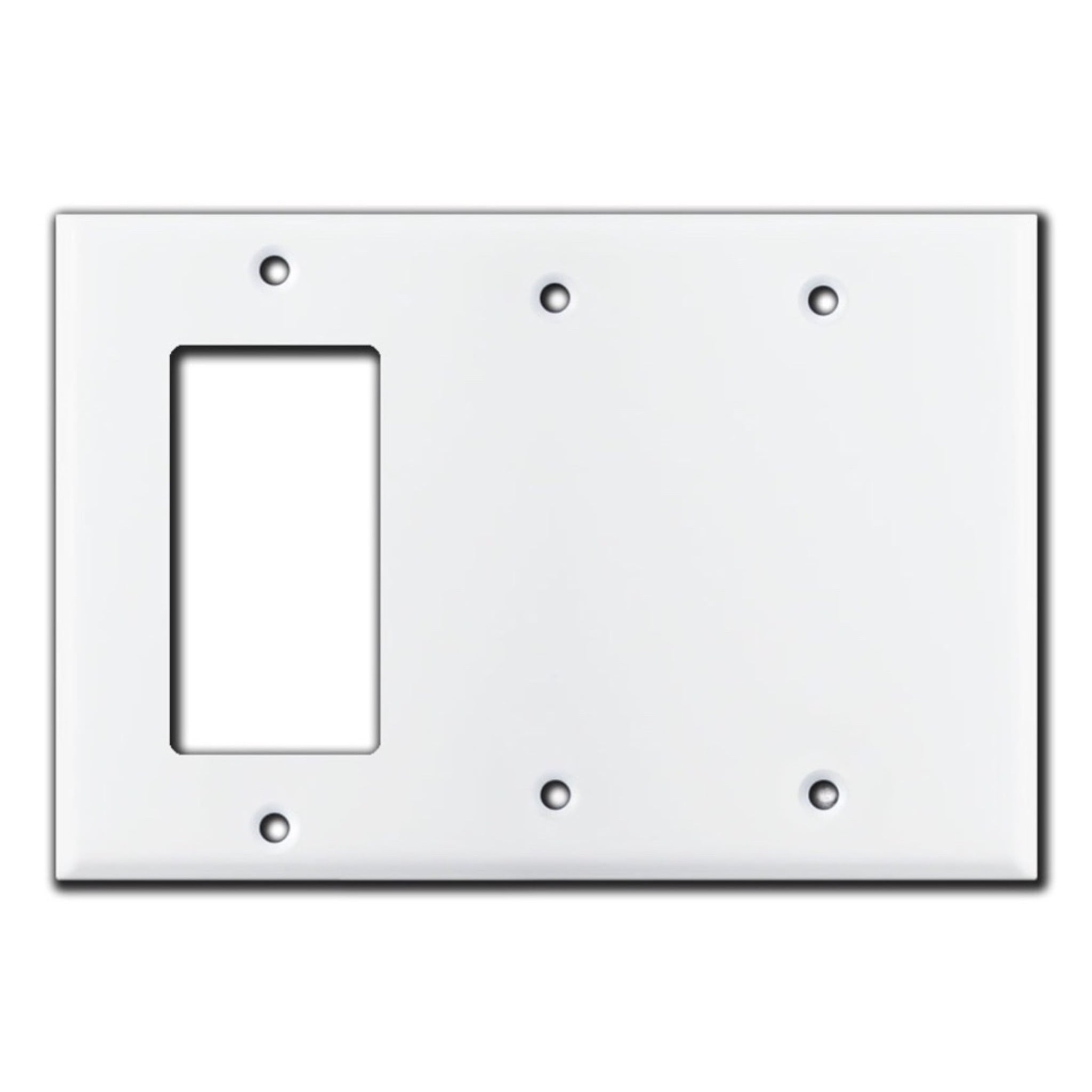White Painted Stainless Steel Triple Gang Switch Plate