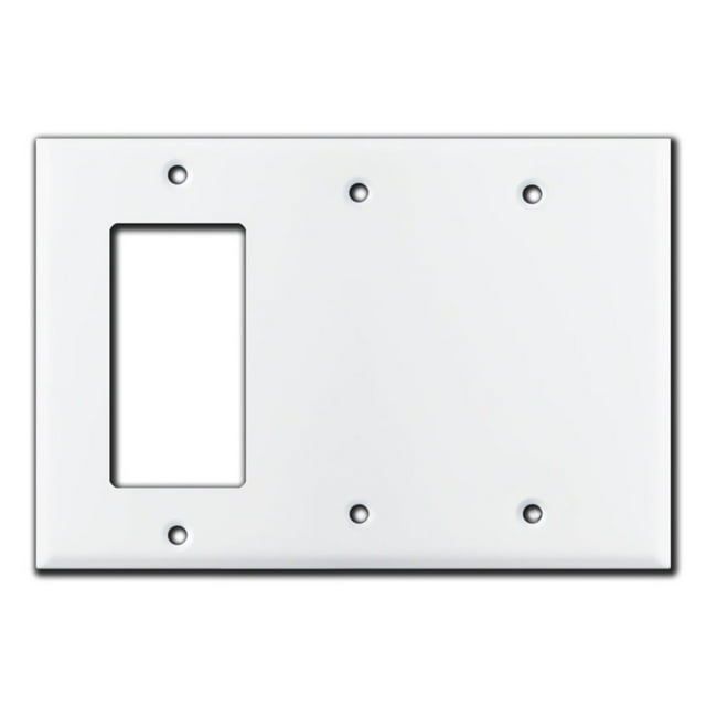 Corla Three Gang Two Blank Metal Light Switch Plate White GFI Cover Triple 3 Gang Rocker