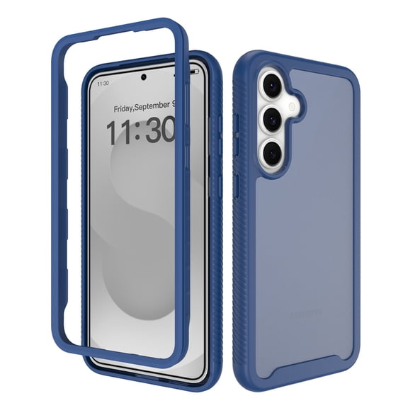 Corliven For Samsung Galaxy S26 FE Back Cover Case with Shock-Absorbent PC+TPU and Non-Slip Design,Dark Blue