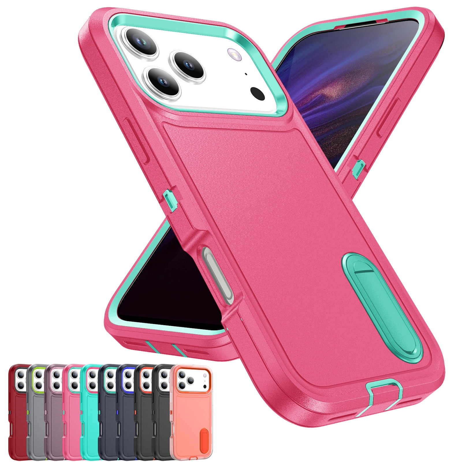 Edge Protection Signane Corliven Rugged Case for Apple iPhone 18 Pro with Kickstand, Shock ...