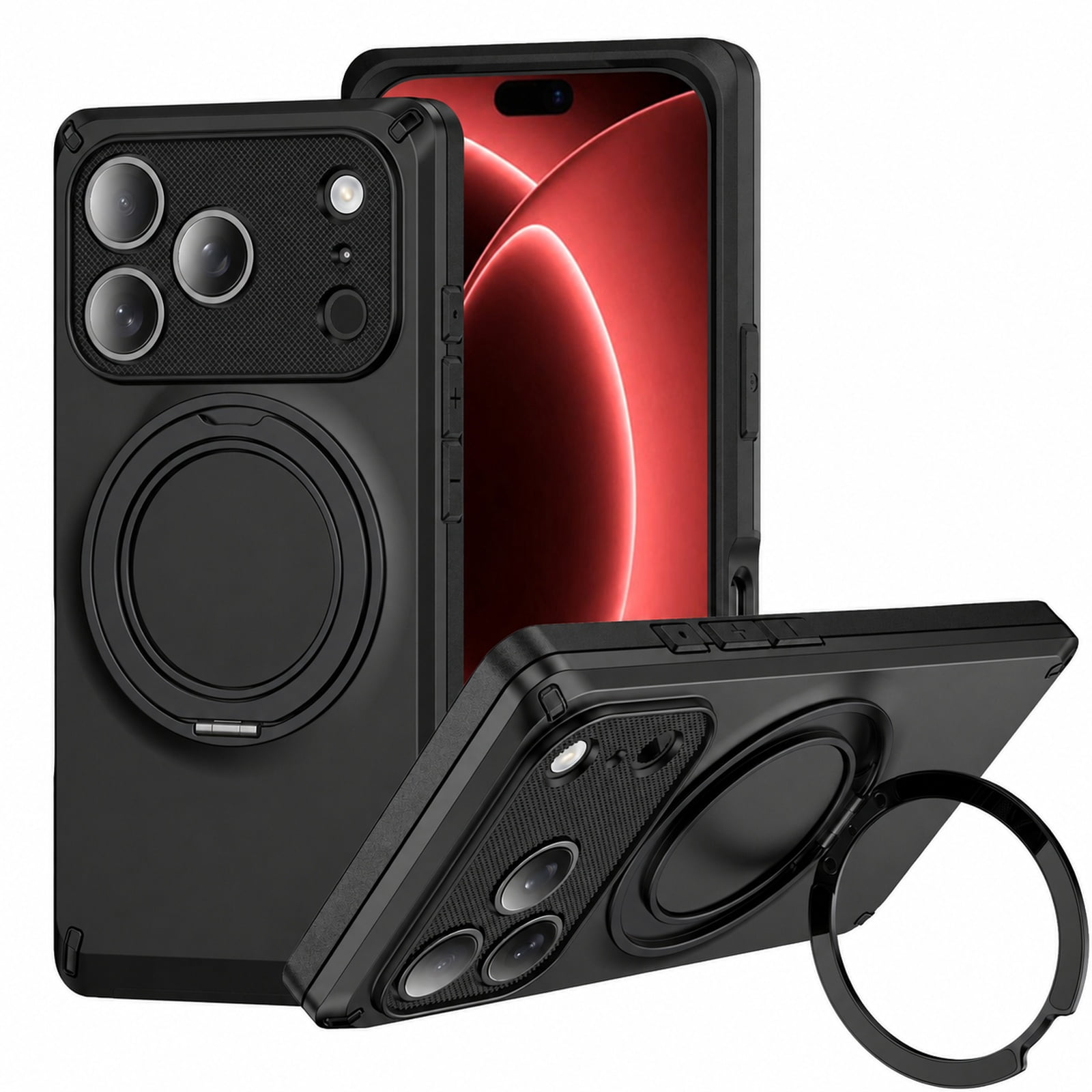 Corliven for iPhone 18 Pro Rugged Case with Kickstand, Built-in Grip ...