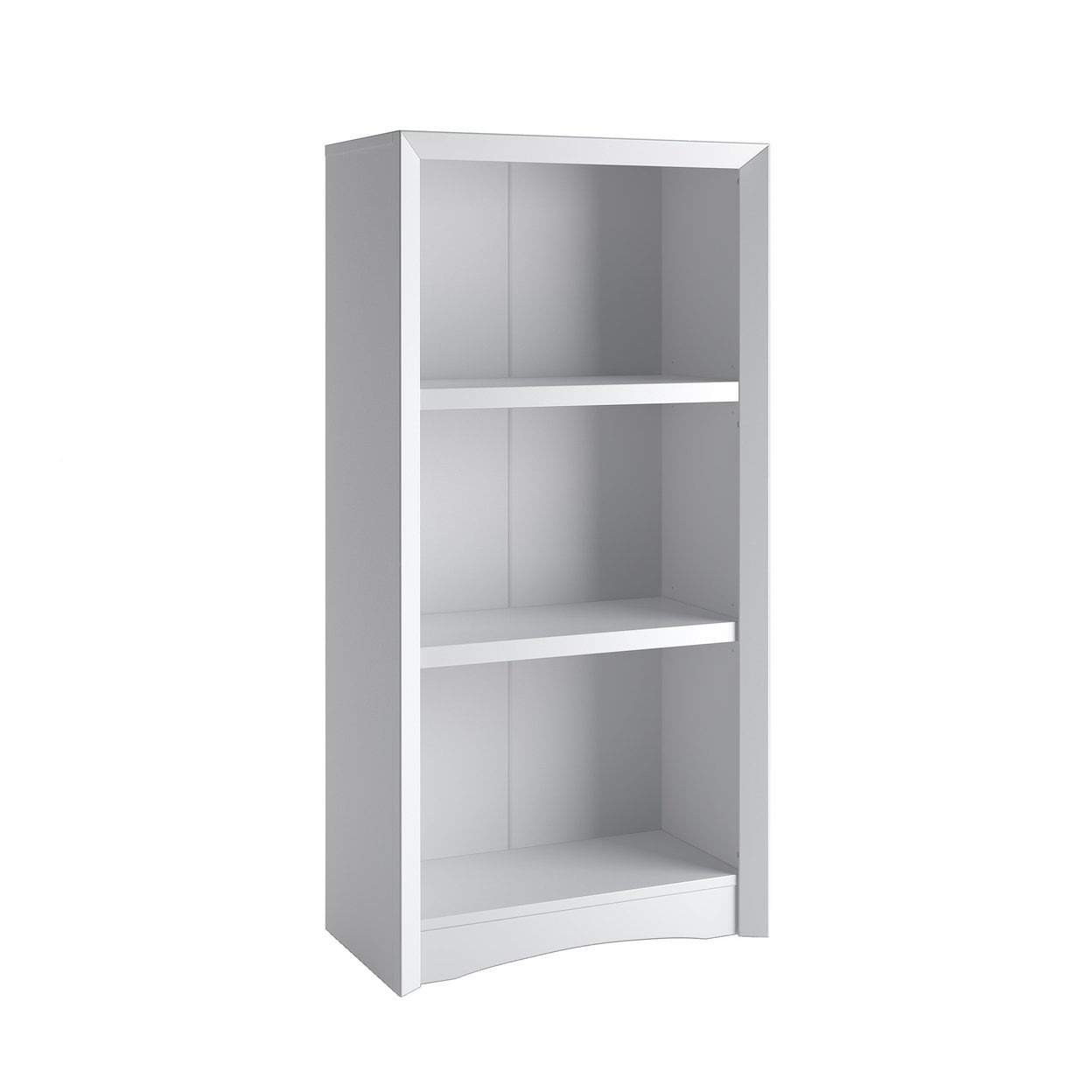 Sleek Modern Adjustable 47" White Woodgrain Laminate Bookcase
