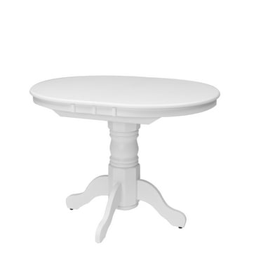 Corliving Dillon Extendable Wood Oval Dining Table in White