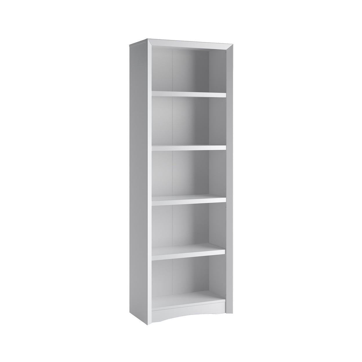Corliving Quadra Adjustable 5 Shelf Bookcase, 5 Tier Bookshelf with Open Shelves, Tall Skinny ...