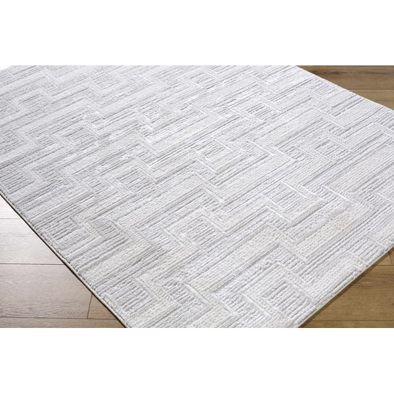BoutiqueRugs Cormac Contemporary Area Rug - Ivory, White, Light Gray - 5'3" x 7'