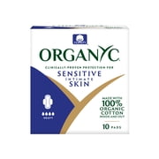 Corman Organyc Cotton Feminine Pads, Hypoallergenic, Chlorine Free, Biodegradable, Heavy Flow, 10 Count