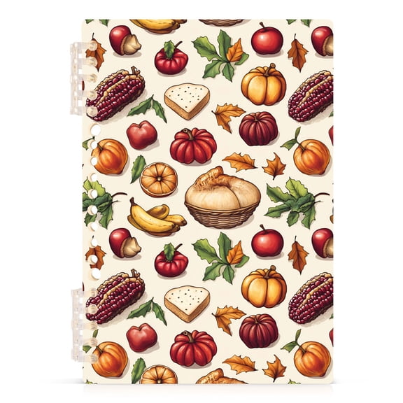 Corn Apple Pumpkin Notebooks 1-subject Journal 60 Sheets A5 College Ruled Paper Detachable Ring 8.3"x5.7"