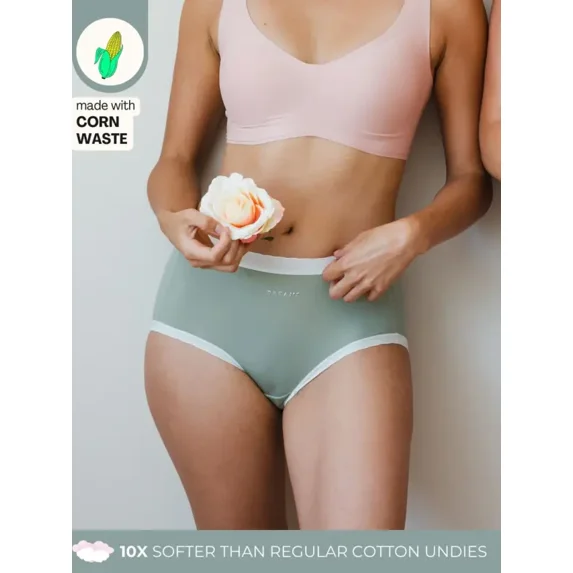 Corn Bae Full Coverage Boy Shorts Lacy Undies/Green