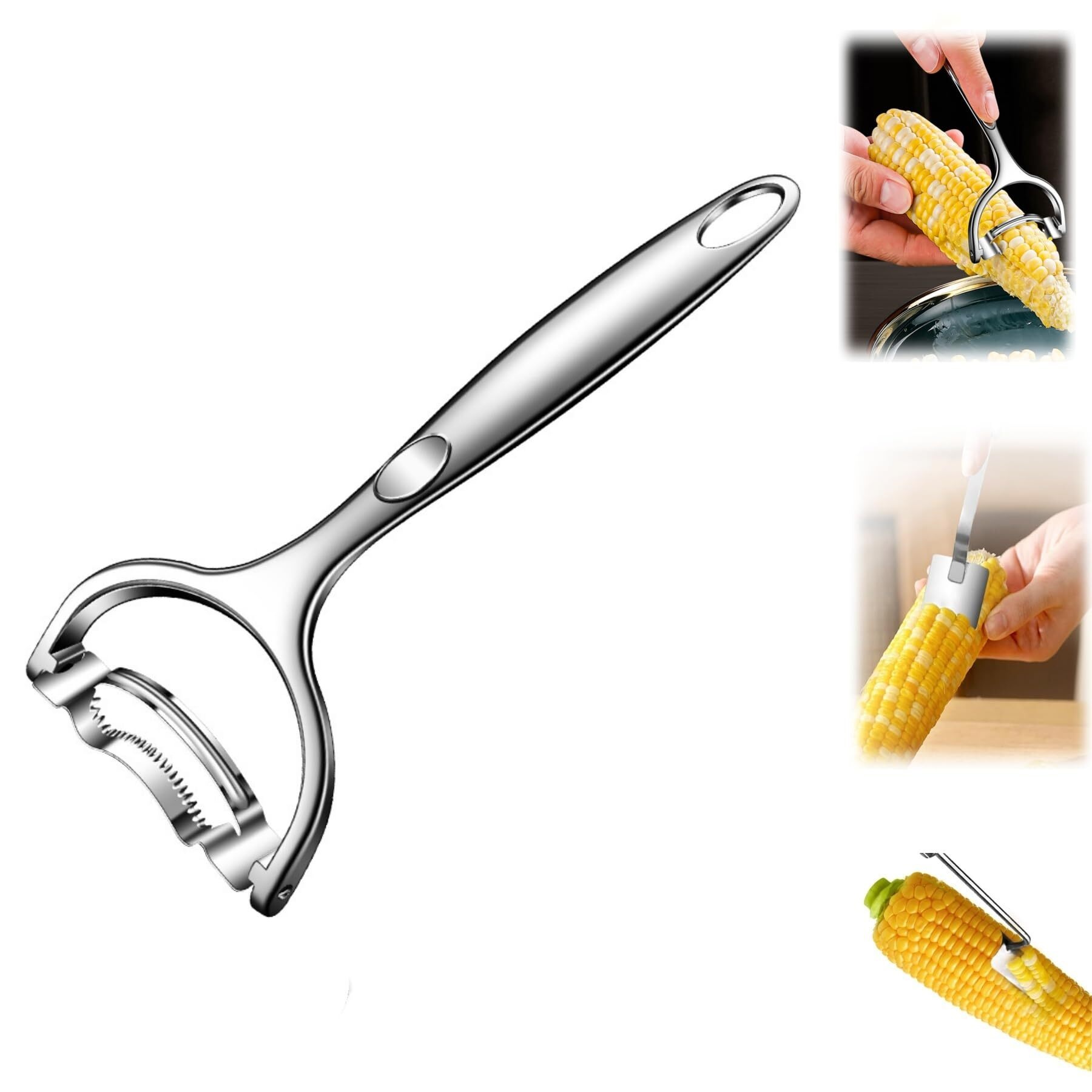 Corn On The Cob Remover Long Handle Stainless Steel Corn Stripping Tool ...