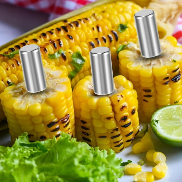 Corn on The Cob Skewers Corn Holders Corn on The Cob Stainless Corn Cob Holders Bbq Fork Skewers for Home Cooking Barbecue Parties Picnics Camping(Silver), Stainless Steel Barbecue Fork Hilingoto