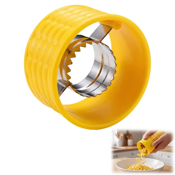 Corn Cob Stripper Tool, Non-Slip Handle Corn Peeler for Corn on the Cob, Food Safe Kernel Remover with Hidden Stainless Steel Blades for Kitchen & BBQ
