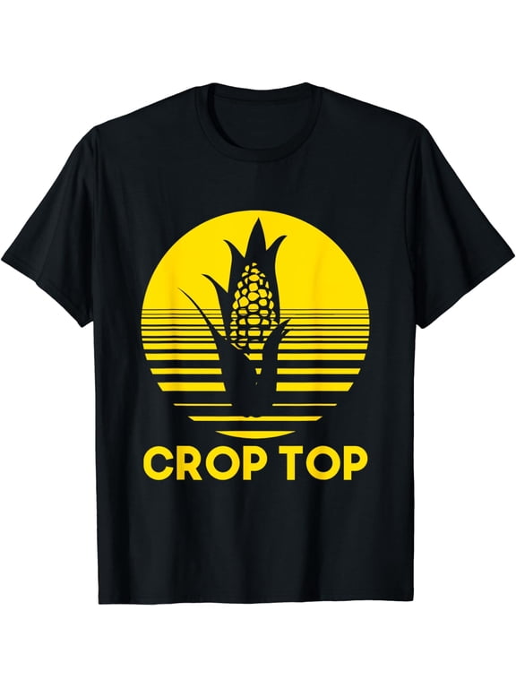 Corn Crop Top Funny Farmer Farming Corn Lover Summer Gift T-ShirtMen and women, Black T-shirt, size: Extra large