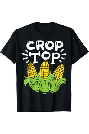 Corn Crop Top T-ShirtMen and women, Black T-shirt, size: Extra large
