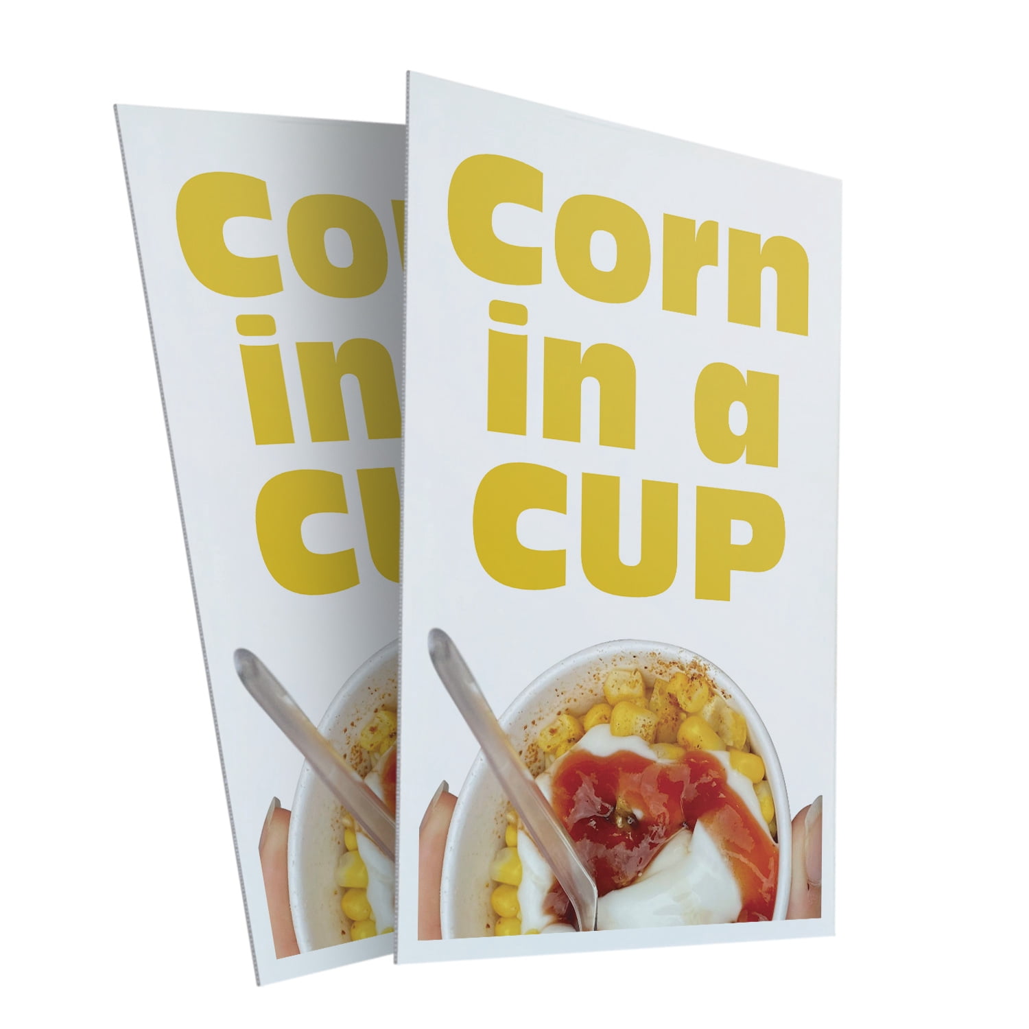 Insert Corn Corn in a Cup (2-Pack) 24 Inch x 36 Inch Plastic Signs | Sign Insert ...
