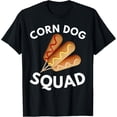 thumbnail image 1 of Corn Dog Squad Stick Cheesy Corn Dogs Corndog Man Stick T-ShirtMen and women, Black T-shirt, size: Extra large, 1 of 4