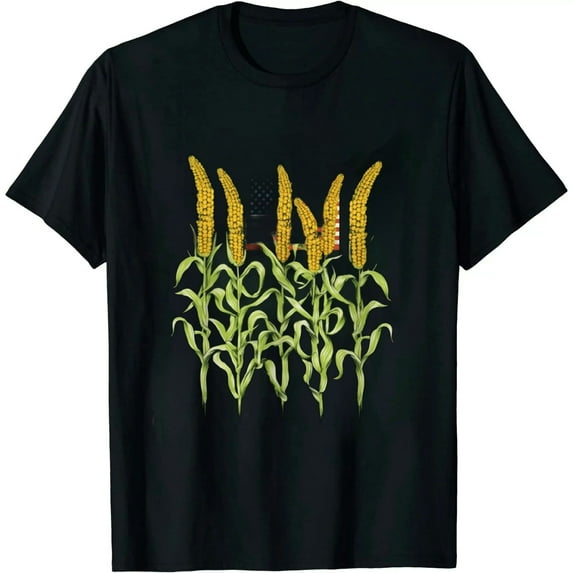 Corn Farmer - American Flag Crop Farmers Farm Farming Gift T-Shirt 0802