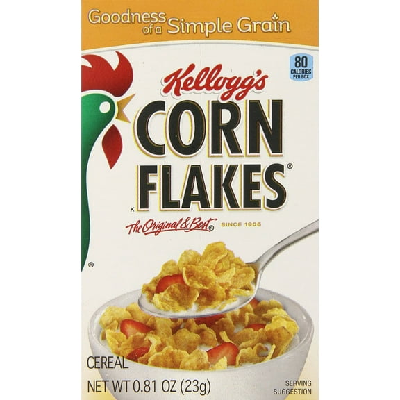 70 PACKS : Corn Flakes Cereal, 0.81-Ounce Individual Boxes