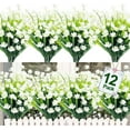 thumbnail image 1 of Corn Flower Artificial Flowers for Outdoor UV Resistant Fake Plants, Faux Plastic Flower Artificial Plants for Home Window Box Porch Indoor Cemetery Spring Summer Decor(White), 1 of 5