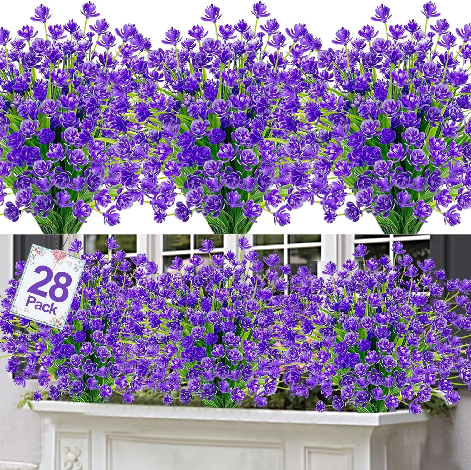 Corn Flower Artificial Flowers for Outdoor UV Resistant Fake Plants, Faux Plastic Flower Artificial Plants for Home Window Box Porch Indoor Cemetery Spring Summer Decor(White)