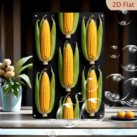 Corn Funny Iron Sign Vintage Wall Hanging Painting Poster Art Decoration for Home Cafe Bar 12x8in