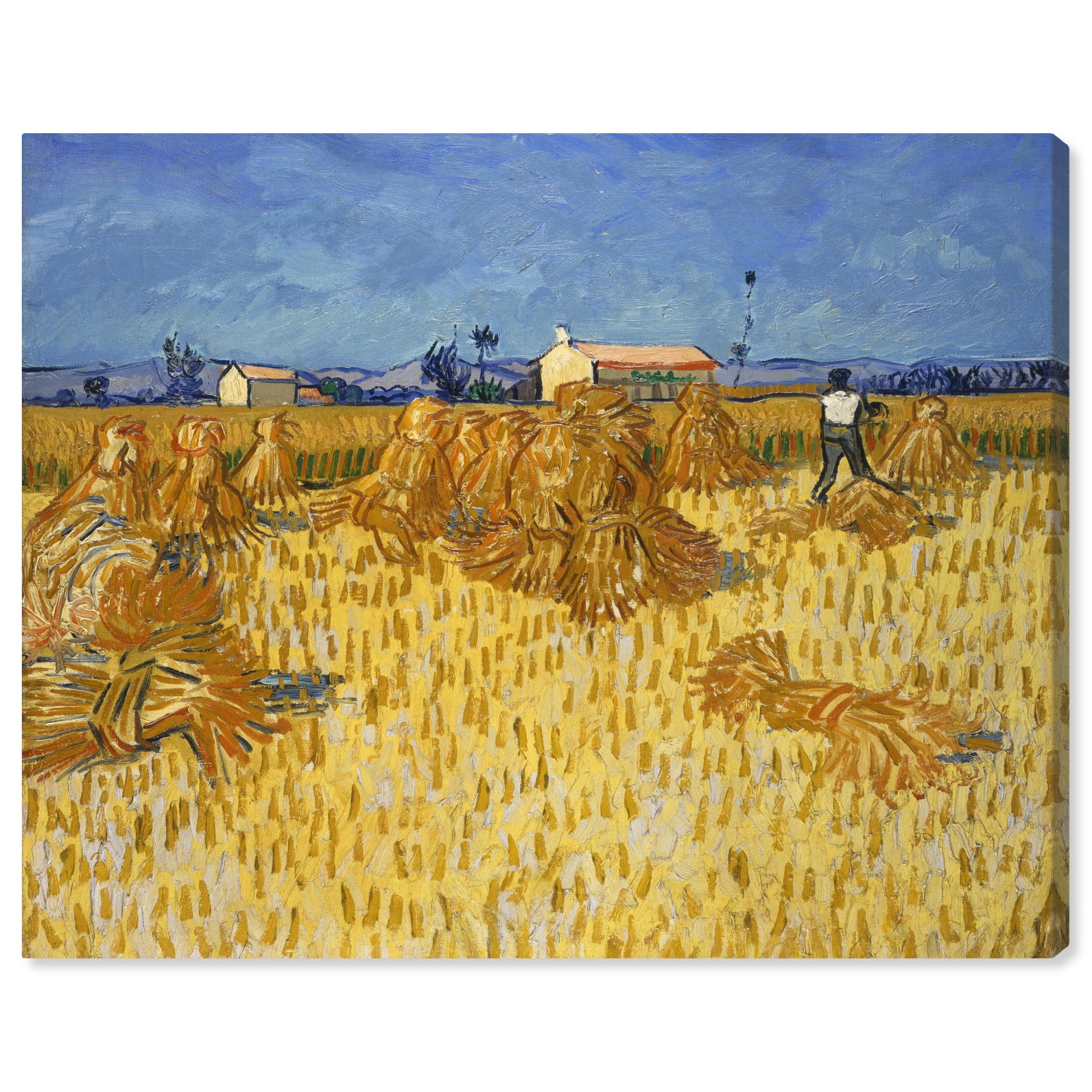 Corn Harvest in Provence Vintage Farmhouse Canvas Art, 20" x 16"
