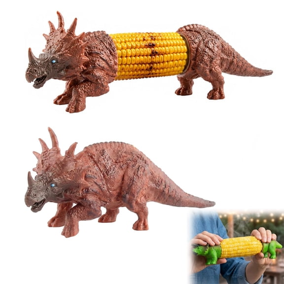 Corn Holders Set of 4 – Dinosaur Corn on the Cob Picks Stainless Steel Skewers, Funny BBQ Corn Cob Holders for Grilling, Kitchen & Party Dining Accessories (Triceratops, 1PC)