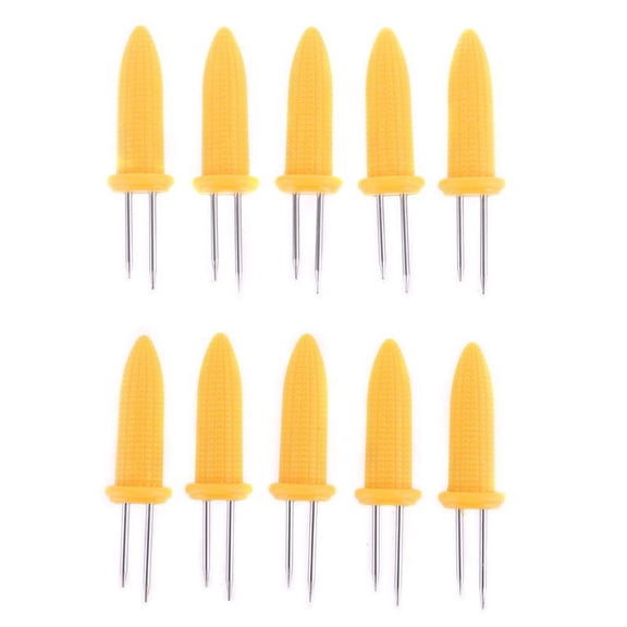 Corn Holders Set Skewers Stainless Steel Twin Prong Corn Fork Prong Skewers Home Cooking Fork Kitchen Tools for Barbecue