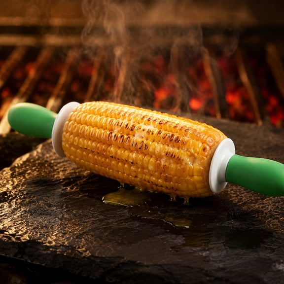 Corn Holders for Corn on the Cob – Stainless Steel Corn Cob Holders with Locking Design & Soft Grips, Dishwasher Safe for BBQ, Parties, Picnics