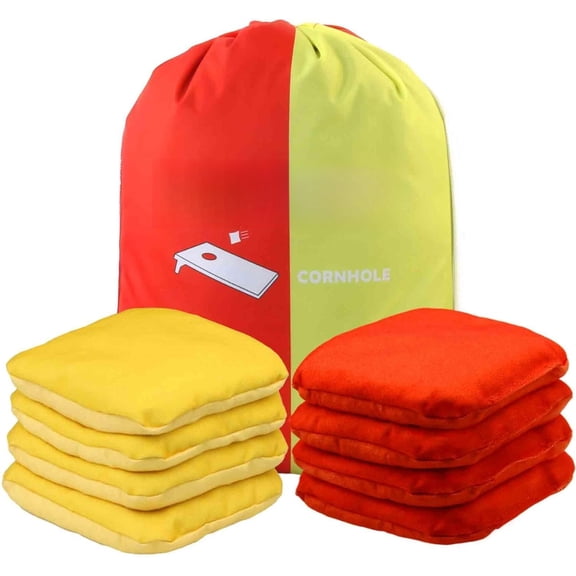 Corn Hole Bags Set 8, Professional Cornhole Bags Dual-Sided Slick & Stick  Filled Suede and Duck Canvas Bean Bag for Cornhole  Includes Carry Case