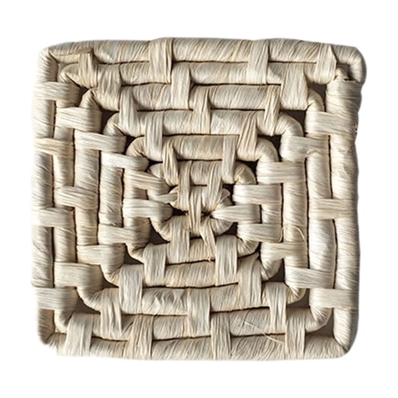 Corn Husk Woven Coasters - Durable Heat - Resistant Table Mats for Dining, Trivets & Decorative Use - Eco - Friendly Rustic Style Coasters,Beige A
