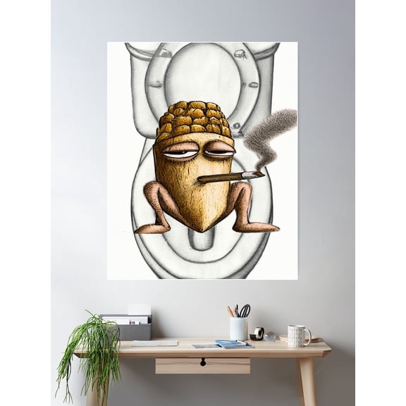 Corn In Poop, Funny Bathroom Humor Poster Wall Art, Modern Wall Decor For Living Room Bedroom, 24x36 UNFRAMED