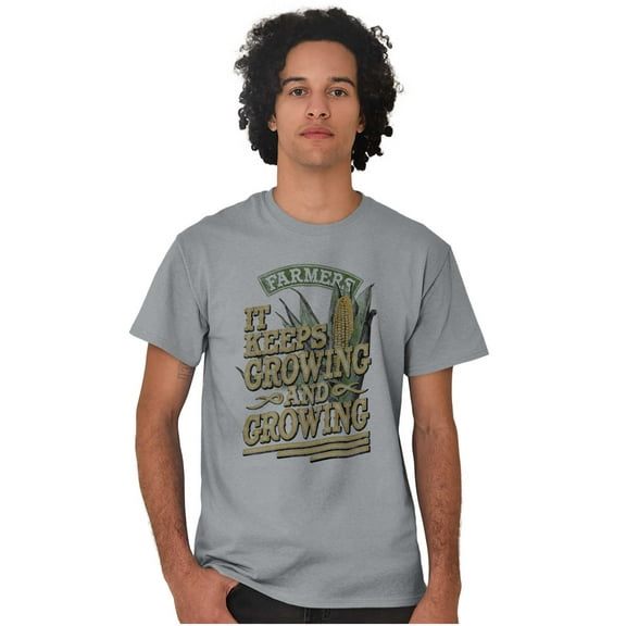 Corn Keeps Growing Farming Country Men's Big & Tall Crewneck Graphic Tee Brisco Brands 3X