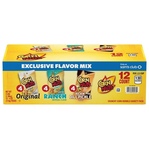 Corn Nuts Crunchy Corn Kernels Variety Pack, 4 oz., 12 pk.