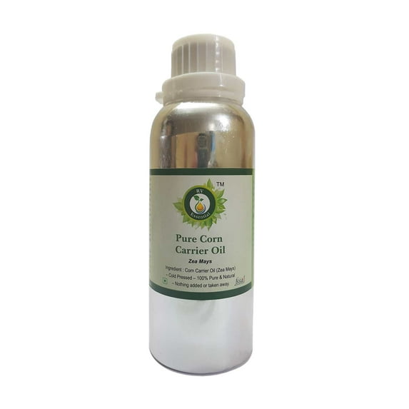 R V Essential Pure Corn Carrier Oil 300ml (10oz)- Zea Mays (100% Pure and Natural Cold Pressed)