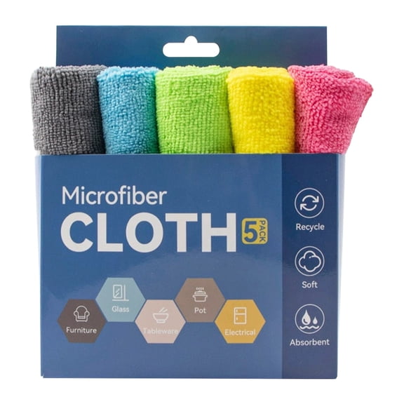 Corn Patterned Fiber Cleaning Cloth 5 Pack Lightweight PRYESS, Cleaning Cloth Corn Pattern Cloth Kitchen Dishcloth for Kitchen, Cleaning, Cloth, Lint Free