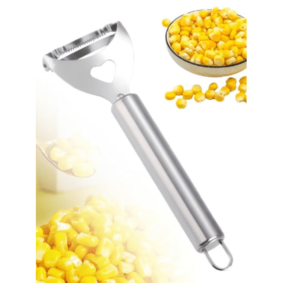 Corn Peeler 2025 Premium Stainless Corn Planer Corn Stripper Cob Remover Tool Kernel Cutter Slicer Ergonomic Handle Dishwasher Safe Kitchen Gadget for Fresh Cooked Corn Salads Soups , 1 Corn Peeler